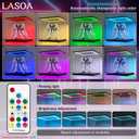 LASOA Acrylic Display Case with RGBW Color Changing LED Light, Clear Display Box for Action Figures and Collectibles, Self-Assembly Dustproof Showcase with Black Base, 11.8x11.8x11.8inch