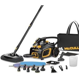 McCulloch Canister Steam Cleaner MC1375, 90 Minute Runtime, 20 Accessories: Jet Nozzle, Brushes, & More - Built for Home, Tile, Grout, Carpet, Furniture, & Personal Car Detailing McCulloch Canister Steam Cleaner MC1375, 90 Minute Runtime, 20 Accessories: Jet Nozzle, Brushes, & More - Built for Home, Tile, Grout, Carpet, Furniture, & Personal Car Detailing