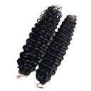 Curly Human Crochet Hair Water Wave Human Hair Crochet Braids Knotless Pre-Separated Water Curl Human Hair Lightweight Reusable Feather Crochet Hair Natural Color 14 Inch 120g