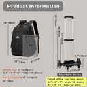 18" Black Boys Backpack with 6 Wheels, Carry-on Rolling Kids Backpack for School Boys, Black