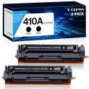 410A Compatible Toner Cartridges Replacement for HP 410 410X CF410A for Color Pro MFP M477fnw M477fdw M477fdn Pro M452dn M452nw M452dw Printer, 2 Black