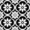 Peel and Stick Floor Tile 30-Pcs Cover 30 Sq.Ft, Vinyl Flooring Tiles 12 x 12 Matte Self Adhesive Flooring Stickers Waterproof Removable for Renter, Bathroom Living Room, Black Flower (Black & White Blossom)