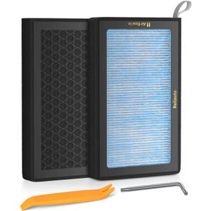 Tesla Model 3 Model Y Cabin Air Filter Accessories, 2 Pack H13 HEPA Filter Replacement with Premium Activated Carbon, 4-Stage Filtrtion Structure (2016-2025)