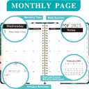 2 x Academic 2025 Planner, Jan 2025-Dec 2025 weekly and monthly, A5 (6.2'' x 8.5") - 12 Months, With Tabs, Metal Cladding Round Corners, for Office School Teacher College Student Women, Green