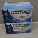 100Pcs 3ml Syringe with Needle for Scientific Labs Measuring - 23g 1 Inch Needle Syringe - Individually Packaging