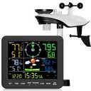 Home Weather Station with Rain Gauge and Wind Speed, Weather Stations Wireless Indoor Outdoor with Rain Gauge Outdoor, Forecast, Temperature, Humidity, Moon Phase, Alarm Clock(No WiFi)