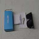 Dollger Oversized Flat Top Sunglasses for Men Women, Fashion Big Square Shades Trendy Shield Sunnies UV Protection (Matte Black Frame Grey Lens-grey Legs)