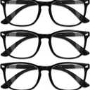 CCVOO Reading Glasses for Women/Men, Eyeglasses, Blue Light Readers for Women/Men, Computer Eye Glasses, Cheaters (Black 3 Packs)