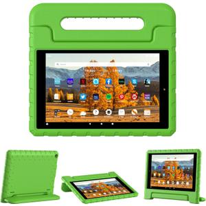 Kids Case for Amazon Kindle Fire HD 10 5th/7th/9th Generation 2015/2017/2019 Released, Shockproof Protective Tablet Cases with Adjustable Handle Stand, Green