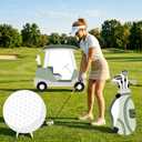 3 Pcs Golf Cart Cardboard Cutout Photo Booth Props for Hole in One Party, Large Golf Carts, Bags, and Balls Standee Par-Tee Birthday Retirement Decorations Sport Themed Events Supplies, Golf Cart 32 x 28 in; Golf Bag 32 x 14 in