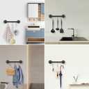 Livabber Industrial Pipe Towel Bar, Rustic Iron Decor Bathroom Hardware Towel Holder Accessory, Heavy Duty Wall Mounted Bath Towel Rack,Black (12 Inch)