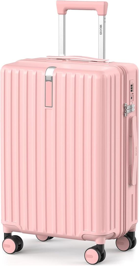 20 Inch Carry On Luggage 22x14x9 Airline Approved Suitcase, Pink