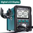 YIHUA 995D+ EVO Soldering Hot Air Station Kit 2-IN-1 110W Soldering Iron with LCD Display, Power Meter, Preset Channels, Sleep Mode, C-F Conversion, Automatic Shutdown Functions