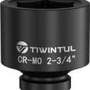 2-3/4" Impact Socket 1" Drive, 6 Point Design, CR-MO, ANSI Certified, Big Jumbo Socket 1 Inch Drive for Mining, Pipeline, Industrial Equipment & Heavy-Duty Maintenance