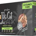 Tiki Cat After Dark, Variety Pack, High-Protein and 100% Non-GMO Ingredients, Wet Cat Food for Adult Cats, 2.8 oz. Cans (Pack of 12) BBD-09/2028