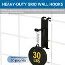 50pcs Gridwall Hooks 2inch Anti-Scratch 15Tilt Angle with Black High Grade Surface Coating Grid Wall Hooks for Grid Wall Panel Gridwall Hooks & Hangers