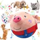 Interactive Dog Toys,Jumping Squeaky Dog Toys with Recording and Music Modes,Activated Dog Toy Moving Dog Toy for Small/Medium/Large Dogs to Keep Them Busy(Red Pig)