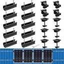 Anbte Solar Panel Mounting Brackets, Included 10 x 4.72 in Rails + 4 end Clamps + 6 Center Clamps + 1 Wrench, Aluminum Solar Mounting Kit for 4 Panels, Waterproof, for Roof, RV, Boat, Black