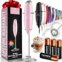 Zulay Powerful Milk Frother (4 Duracell Batteries Included) - Handheld Milk Frother Wand Drink Mixer for Coffee - Powerful Milk Foamer for Cappuccino, Frappe, Matcha & Creamer - Cotton Candy