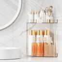 Bathroom Counter Organizer Countertop 2 Tier Storage Acrylic Corner Makeup Organizer for Makeup, Perfume, Vanity, Spice Rack, Bathroom Sink, Coffee Station(Clear)