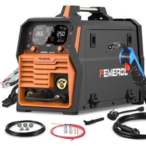 250A Aluminum Pulsed MIG Welder,7 in 1 Gas MIG/Pulse MIG/Flux Core/Stick/Lift TIG/Spot Welding/Spool Gun Compatible Aluminum Welding Machine LED Display 110V/220V Multiprocess Welder
