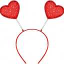 2 x CHUN-YAN Heart Headband - Glitter Valentines Headbands for Women - Valentines Day Accessories Costume Love Decorations Party Favors Outfit