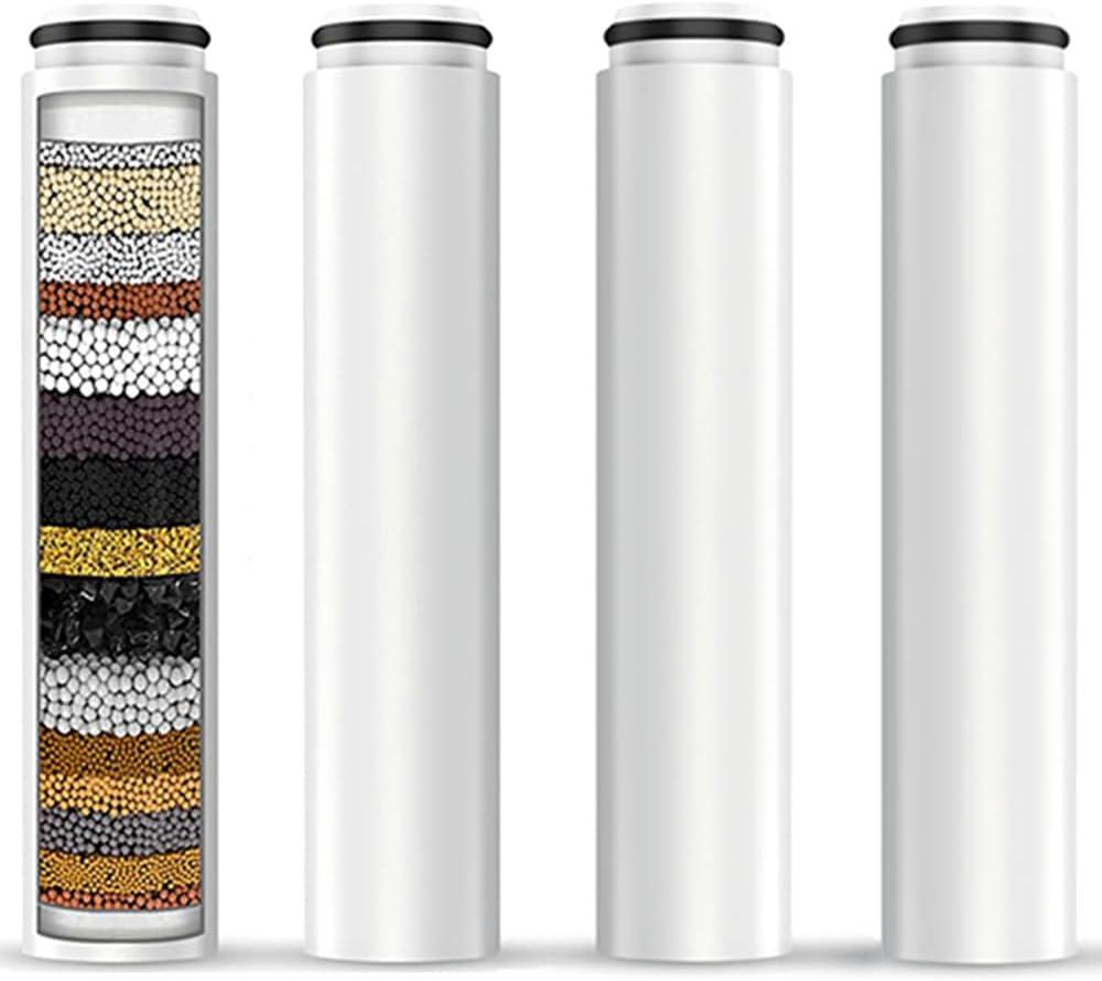 AWO 4 PACK Replacement Shower Head Filter Cartridge Compatible with Cobbe Handheld Showerhead,Multi Stage Shower Filtration Systems for Hard Water Reduces Chlorine,Fluoride and Harmful Substance
