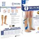 Truform 20-30 mmHg Compression Stockings for Men and Women, Knee High Length, Open Toe, Beige, Medium