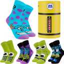 Disney Boys Socks Monsters Inc 5 Pack of Ankle Socks Size 12-7 Comfy Breathable Crew Socks for Kids Teenagers Boys Gifts (9-12 Years, Multicolour)