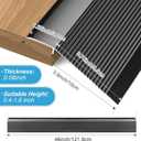 Raytano 48in Aluminum Floor Transition Strip for Threshold Height 0.4-1.6", Metal Reducer Moulding Door Threshold for Tile Wood Carpet Laminate Vinyl Flooring, Size 48"4"0.35"(Black,1pcs)