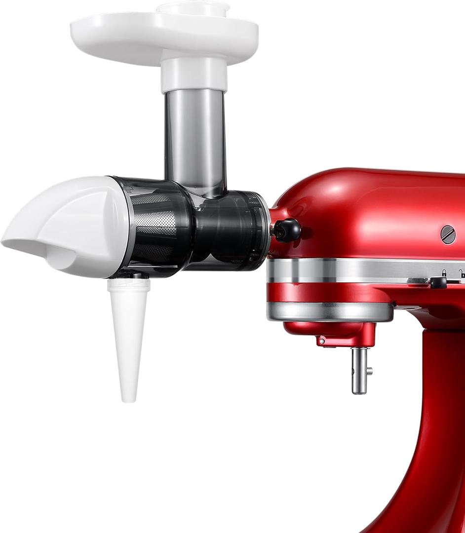 Masticating Juicer Attachment for KitchenAid Stand Mixers, Slow Juicer Attachment for Kitchenaid, Cold Press Juicer Attachment for Kitchenaid, White(Mixer Not Included)