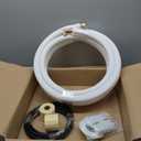 16FT Mini Split Line Set 1/4*1/2 OD HVAC Copper Tube Pipe Extension,3/8 Thickened PE Insulation Coil Air Conditioner Twin Copper Line Heating Equipment Hose with Flared Nuts (16FT (1/4+1/2) with wire)