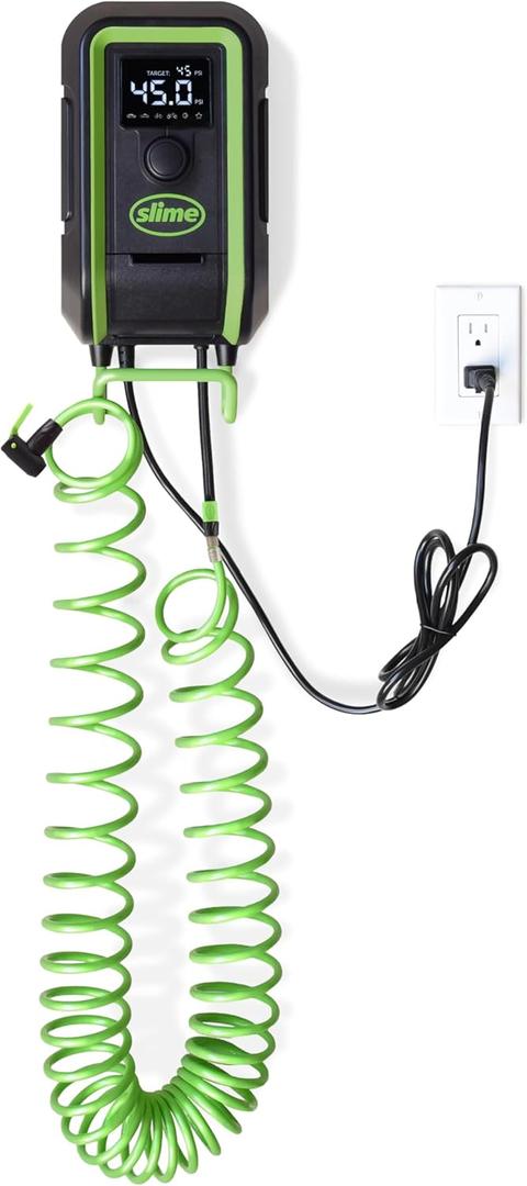 Slime 40082 Tire Inflator, Garage Pro Power, Inflation Station, Quiet, Powerful, 120v, Wall Mounted, Digital, 0-99psi