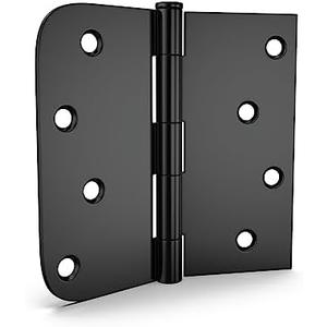 goldenwarm 3 Pack 4in Black Door Hinges Interior Door Hinges Black Matte 4 x 4 Inch with Square & Round Corners, Iron Material