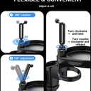 4-in-1 Car Cup Holder Expander with 360 Swivel Tray, Universal Adjustable Base for Large Mugs and Bottles, Integrated Smartphone Mount for Food and Snacks, Black