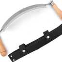Draw Knife, Curved Debarking Tool No Assembly Required, Overall 16"/ 10" Blade,1065 Manganese Steel, Ergonomic Solid Wood Handle Draw Knife Woodworking Tool