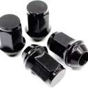 Set of 20 Veritek 14x1.5mm 1.5 Inch 38.5mm Overall Length 13/16 21mm Hex Black Lug Nuts for Buick Chevy Chevrolet Dodge Ford Jeep RAM Toyota Aftermarket Custom Wheels