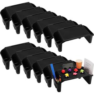 Kisston 20 Pcs Kids Lap Desk Tray Bulk 19.7" x 9.8" x 7.1" Bed Table Plastic Portable Activity Tray with Extra Storage Space for Kids Students Eating Work Study School Classroom (Black)