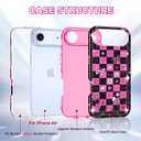 Btscase Compatible with iPhone Air Case 6.5 Inch 2025,Marble Pattern 3 in 1 Heavy Duty Shockproof Full Body Rugged Hard PC+Soft Silicone Drop Protective Women Girl Phone Cases, Black Pink