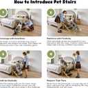 4-Step Dog Stairs for Large Dogs, Solid Wooden Dog Steps for Beds/Couch with Carpet, 24 Inches Anti-Slip Pet Stairs for High Beds, Ramp for Older/Senior Dogs, Pet Bed Stairs to Get on Bed/Sofa