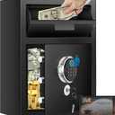 2.6 Cuft Biometric Drop Safe for Business, Anti-Theft Fingerprint Safe Box with Quick Place Drop Slot, Digital Keypad and Spare Key, Depository Safe for Home Office Retail Store Business Mail Church