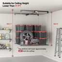 Overhead Garage Storage Lift, 4x4 Ft Ceiling Storage, Heavy-duty Ceiling Mounted Lift System,Ideal for Overhead Space, 250lbs Weight Capacity