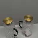 Buaic Glass Pitcher with Lid, 2 PACK 68 oz/2 Liter Vintage Water Pitcher, Clear Borosilicate Glass Water Carafe for Cold Brew, Coffee, Lemonade, Iced Sun Tea,Beverage, Milk, Heat Resistant