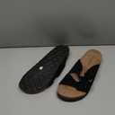 Unisex Cork Footbed Slide Sandal, Arch Support Summer Outdoor Sandals with Adjustable Buckle for Women and Men (10 Women/8.5 Men, EU Women Size 41, Black Suede)