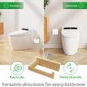 Free Drilling Bamboo Wall-Mounted Toilet Paper Holder Self-Adhesive or Screw Toilet Tissue Roll Holder for Bathroom and Kitchen