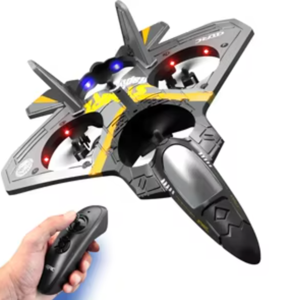 Flashstar Rc Plane V17 Jet Fighter Stunt 2.4GHz Remote Control Airplane with 2 Batteries, 360 Drop-Resistant Stunt Spin Remote & Light RC Airplane for Kids Boys Girls