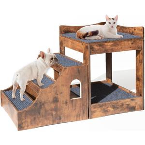Super Large Multi-Level Pet Bunk Bed for Dog and Cat, Window Perch with Stairs, Pet Bed Couch for Bedside, Home, Indoor Use (Medium)