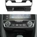 Air Condiitioning Center Console Panel Decals for 2016-2021 Honda Civic 10th Gen Accessories ABS Carbon Fiber Stickers, NOT for The CAR with Warmer Buttons