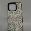 for iPhone 15 Pro 6.1 inch Case with Card Holder Soft Leather Wallet Case Protective Shockproof Hard Cover for Women Man (Green Floral Flowers, iPhone 15 Pro 6.1 inch)