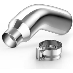 5 inch Diesel Exhaust, Exhaust Pipe Tip Elbow with a Clamp. 5'' Inlet 8'' Outlet 23'' Long chrome exhaust tips
